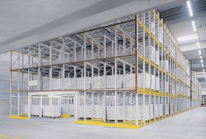 Pallet shelving / for heavy loads / steel / high-rise